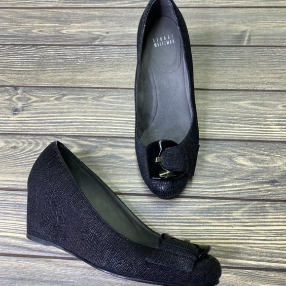 Stuart Weitzman Shoes - Stuart Weizman Black Covered Wedges